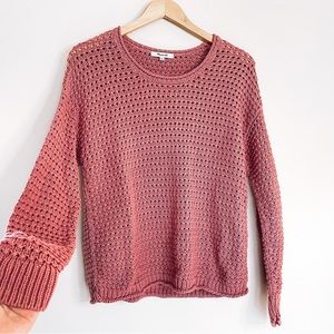 Madewell | Open Stitch Austen Pullover Sweater in Pink